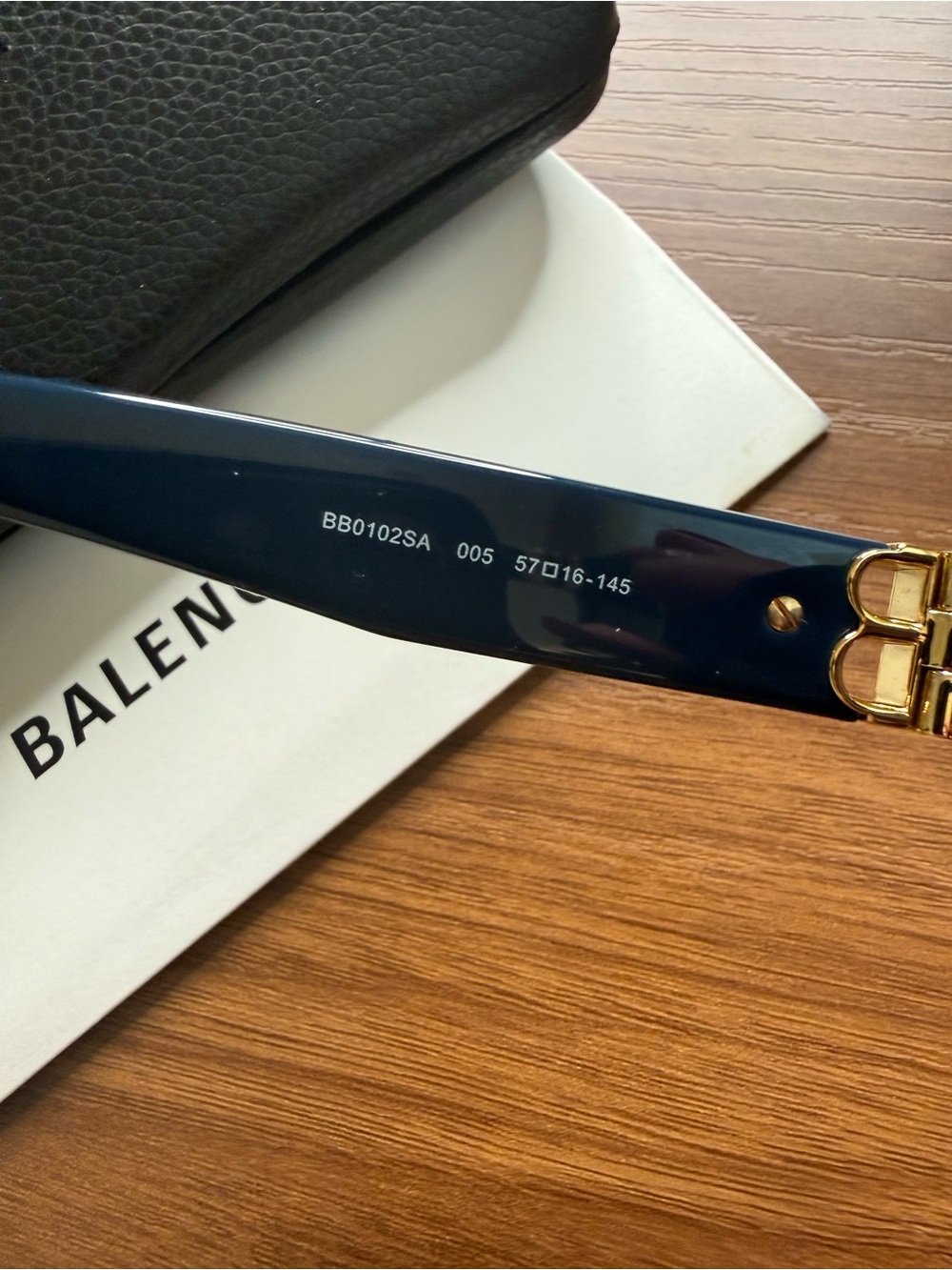 Balenciaga BB0102SA Dynasty Cat-Eye Sunglasses Blue Acetate / Gold (Asian Fit) - Picture 9 of 10